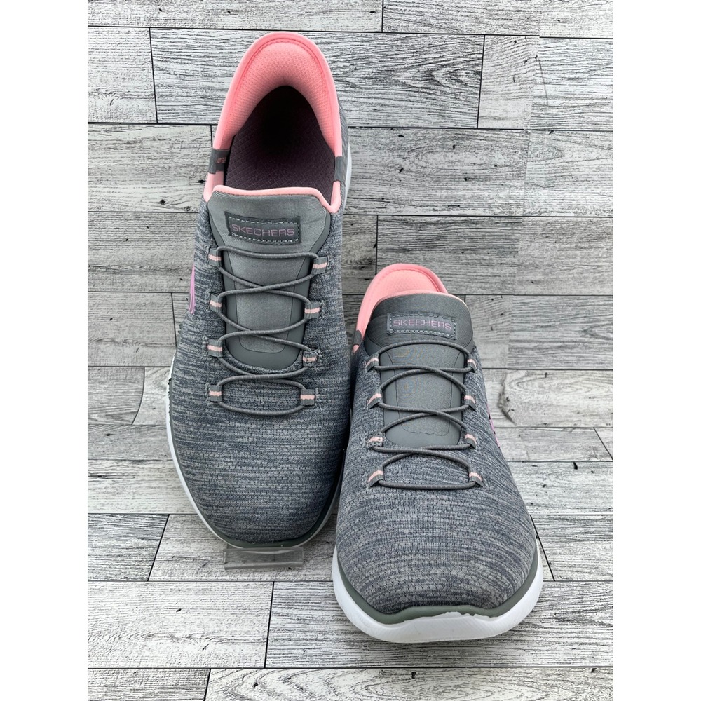 Skechers Hands Free Slip-ins Ultra Flex 3.0 Gray Pink Shoes 150264W Women Sz 8W